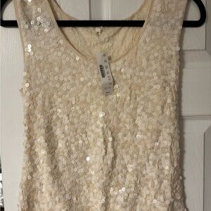J. Crew Cream Sequin Top NWT